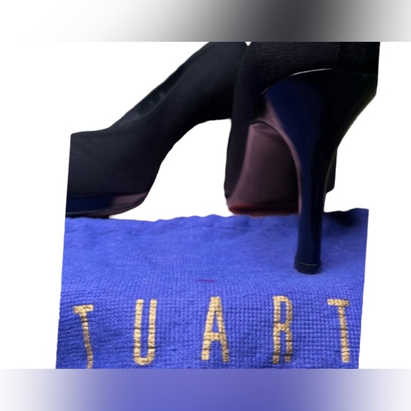 Stuart Weitzman vtg Black Suede and leather high heels🔥 size woman’s 7 B - Picture 8 of 9